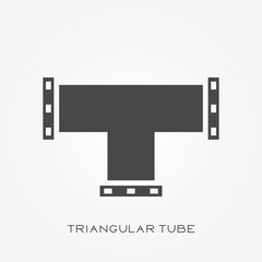 Silhouette icon triangular tube