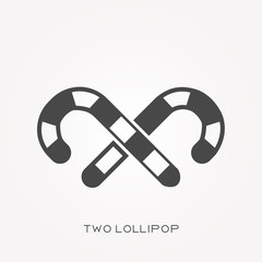 Silhouette icon two lollipop