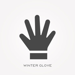 Silhouette icon winter glove