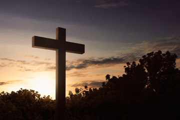 The cross symbol of christian at outdoor