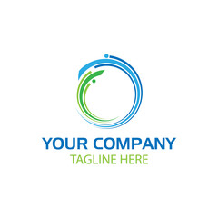 Abstract green and blue circle, technology logo