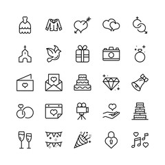 Wedding icon set.