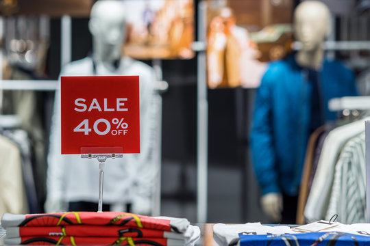 Sale 40% Off Mock Up Advertise Display Frame Setting Over The Clothes Line In The Shopping Department Store For Shopping, Business Fashion And Advertisement Concept