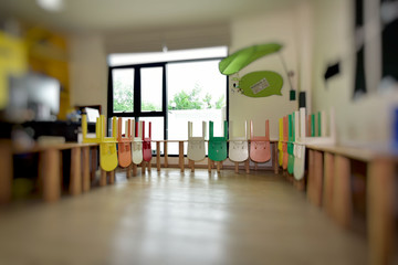 Desk chair in kindergarten classroom international School