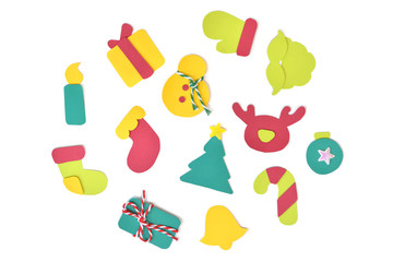 Christmas symbol paper cut on white background - isolated