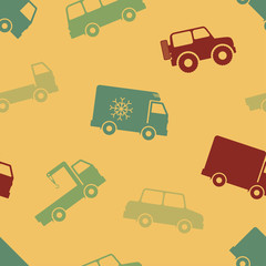 Retro seamless cars pattern.