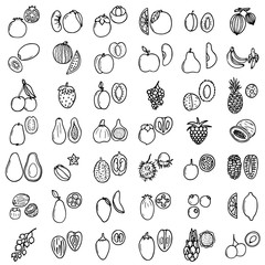 Fruits icons set