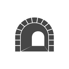Road with tunnel icon  - obrazy, fototapety, plakaty