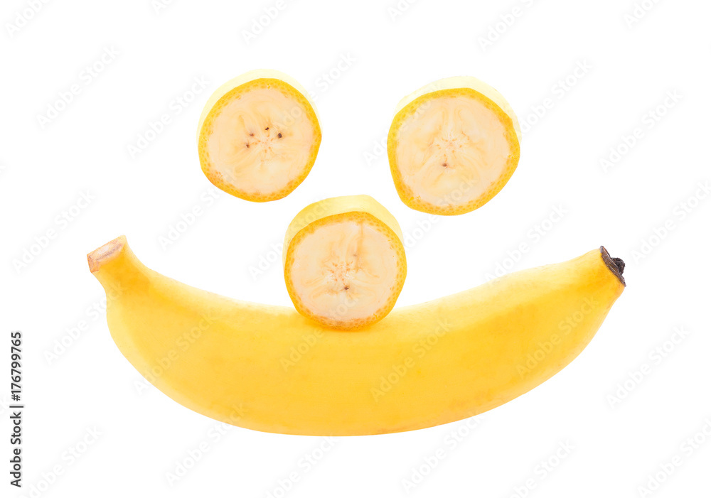 Poster Banana on a white background