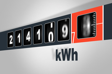 Fast running electricity meter - power consumption concept