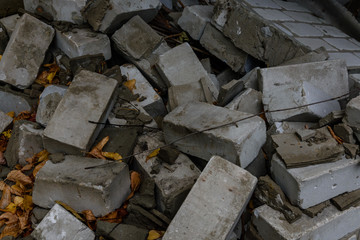 Damaged walls of the residential building