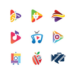 Multimedia Entertainment Logo Set