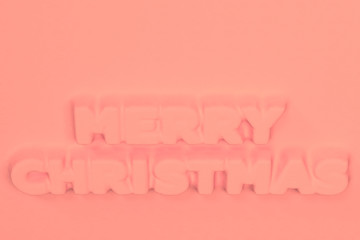 Red Merry Christmas words bas-relief