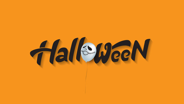 Happy Halloween banner template decor with balloons design.banners party invitation.Vector illustration .