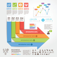 Business infographics design template. Vector illustration. Can be used for workflow layout, diagram, number options, start-up options, web design.