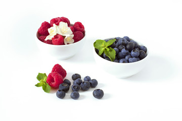 Fresh berries in a bowl isolated