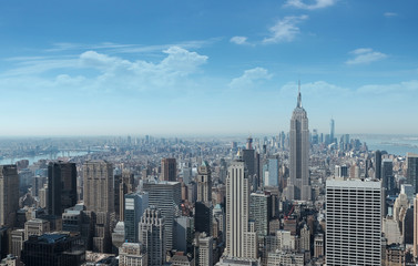 new york city skyline and urban skyscaper 