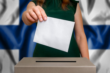 Election in Finland - voting at the ballot box