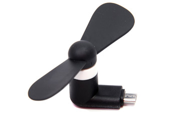 Close up of a cute mini fan background isolated.