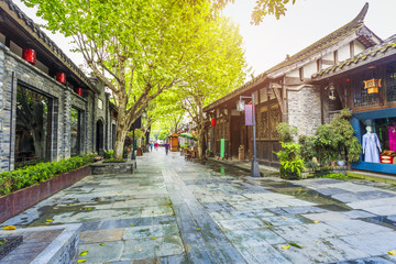 Fototapeta na wymiar Chengdu old street ancient houses