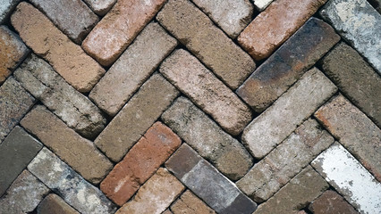 Background and Wallpaper of brick wall in a zigzag format