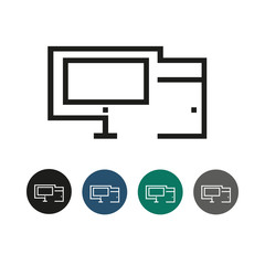 PC Desktop Outline Graphic Illustration