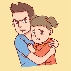 Father protect daughter