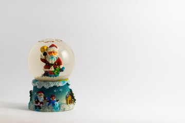 winter santa trinket snow globe