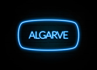 Algarve  - colorful Neon Sign on brickwall