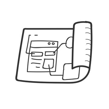 Doodle of website template layout