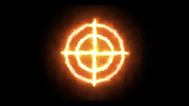 Target fire icon in PNG format with ALPHA transparency channel isolated on black background
