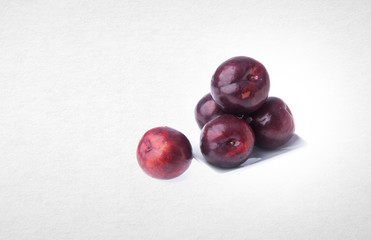 Plum or Sweet Ripe Plum fruit on a background.