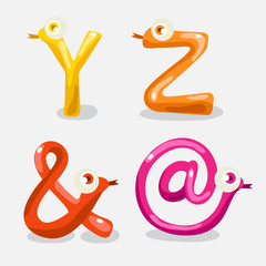 Funny Snake Shaped Alphabet Set : Vector Illustration