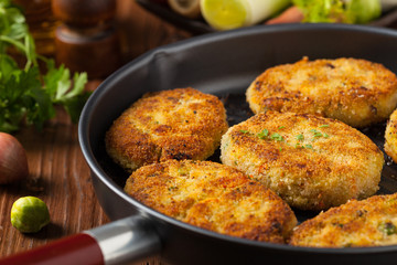 Delicious vegetarian cutlets.