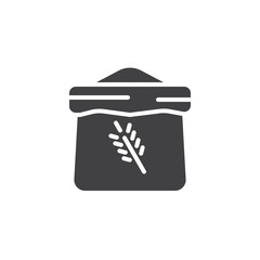 Bag of flour icon vector, filled flat sign, solid pictogram isolated on white. Symbol, logo illustration.