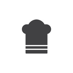 Chef hat icon vector, filled flat sign, solid pictogram isolated on white. Symbol, logo illustration.