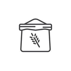 Bag of flour line icon, outline vector sign, linear style pictogram isolated on white. Symbol, logo illustration. Editable stroke