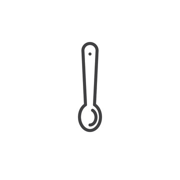 Spoon line icon, outline vector sign, linear style pictogram isolated on white. Symbol, logo illustration. Editable stroke