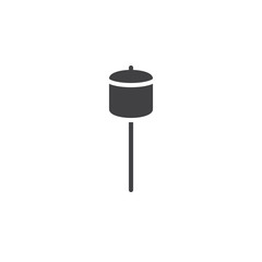 Marshmallow on stick icon vector, filled flat sign, solid pictogram isolated on white. Symbol, logo illustration.