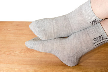 Socks for fitness on a woman legs