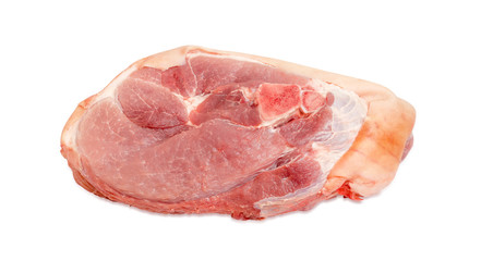 Piece of the uncooked pork from the hind leg