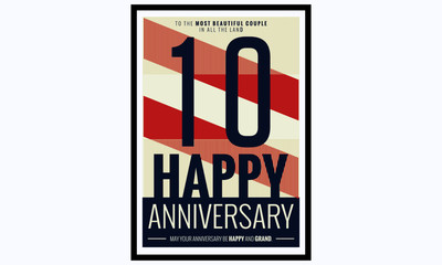 10 Years Happy Anniversary (Vector Illustration Poster Design)