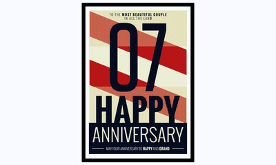 7 Years Happy Anniversary (Vector Illustration Poster Design)