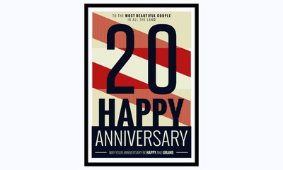 20 Years Happy Anniversary (Vector Illustration Poster Design)