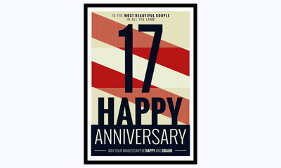 17 Years Happy Anniversary (Vector Illustration Poster Design)