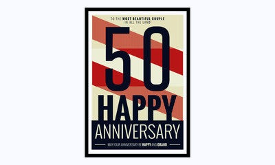 50 Years Happy Anniversary (Vector Illustration Poster Design)