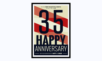 35 Years Happy Anniversary (Vector Illustration Poster Design)