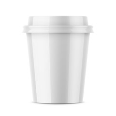 White glossy coffee cup template.