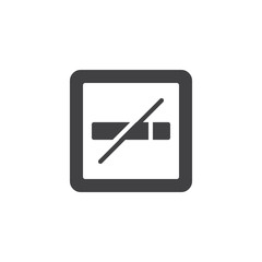 No smoking icon vector, filled flat sign, solid pictogram isolated on white. Symbol, logo illustration.
