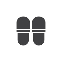 Hotel slippers icon vector, filled flat sign, solid pictogram isolated on white. Symbol, logo illustration.